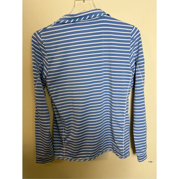 Vineyard Vines 2K001946 - 1/4 Zip Blue & White Stripe Sankaty Shep Shirt Womens - Picture 5 of 5
